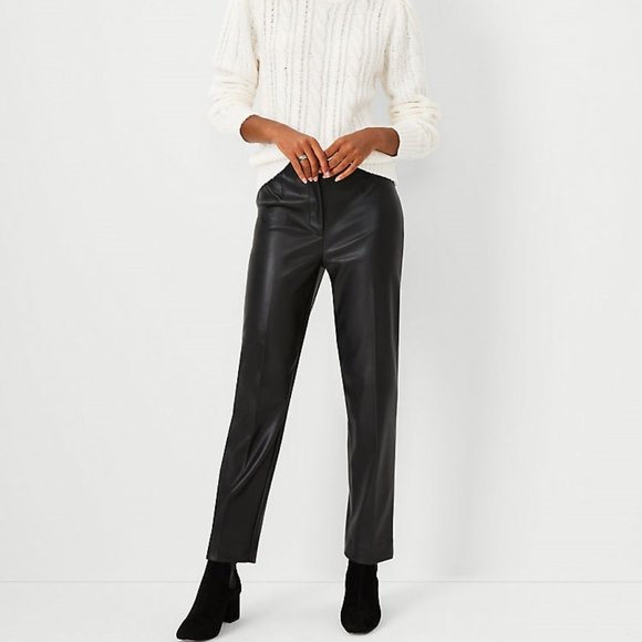 Ann Taylor Pants - NWT Women's Faux Vegan Leather Black High Waist Slim Pant By Ann Taylor Size 2